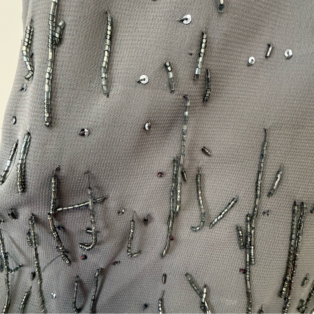 JONES NEW YORK‎ Beaded Sequined Dressy Sleeveless Plus Size Top 18W Blouse GRAY - Picture 12 of 15